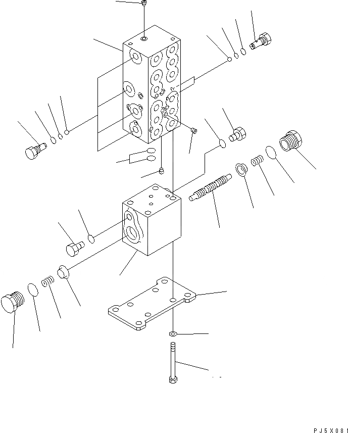 Схема запчастей Komatsu PC350LC-6 - РАСПРЕДЕЛИТ. КЛАПАН ОСНОВН. КОМПОНЕНТЫ И РЕМКОМПЛЕКТЫ