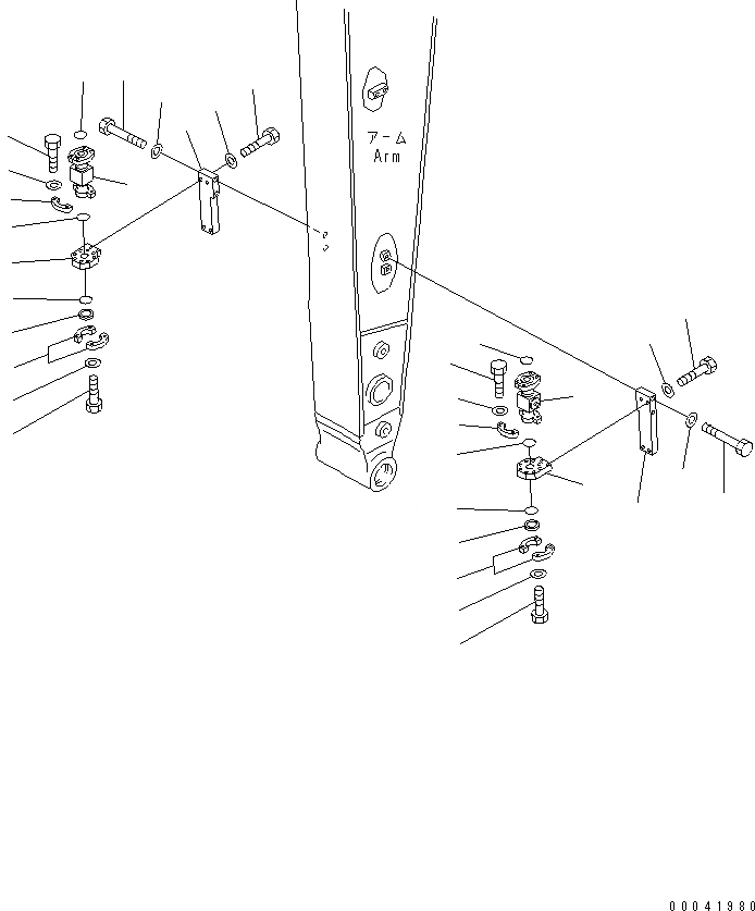 Схема запчастей Komatsu PC350LC-8 - РУКОЯТЬ (.M) (-НАВЕСН. ОБОРУД ТРУБЫ) (/) T РАБОЧЕЕ ОБОРУДОВАНИЕ