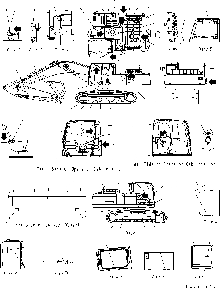 Схема запчастей Komatsu PC350LC-8 - ТАБЛИЧКИ (PCLC) (№K-) U МАРКИРОВКА