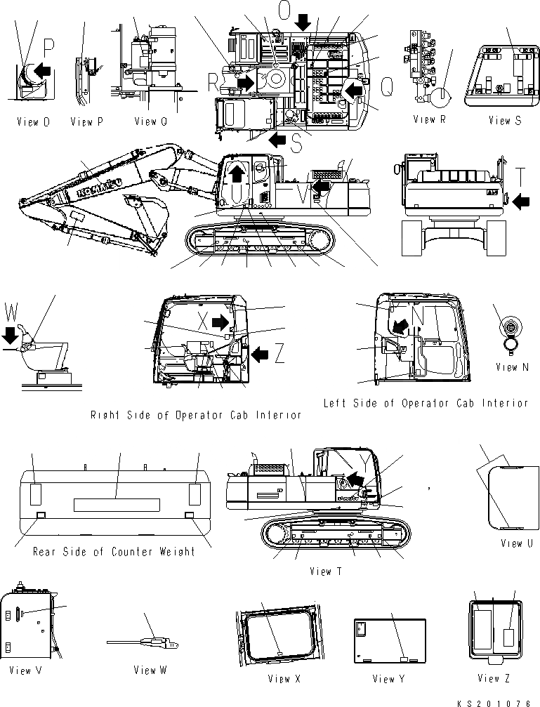 Схема запчастей Komatsu PC350LC-8 - ТАБЛИЧКИ (PCLC) (С 2-СЕКЦИОНН. СТРЕЛА) U МАРКИРОВКА