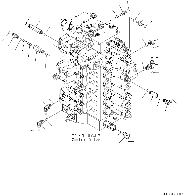 Схема запчастей Komatsu PC350LC-7E0 - ОСНОВН. КЛАПАН (СОЕДИНИТЕЛЬН. ЧАСТИ) (/) ГИДРАВЛИКА