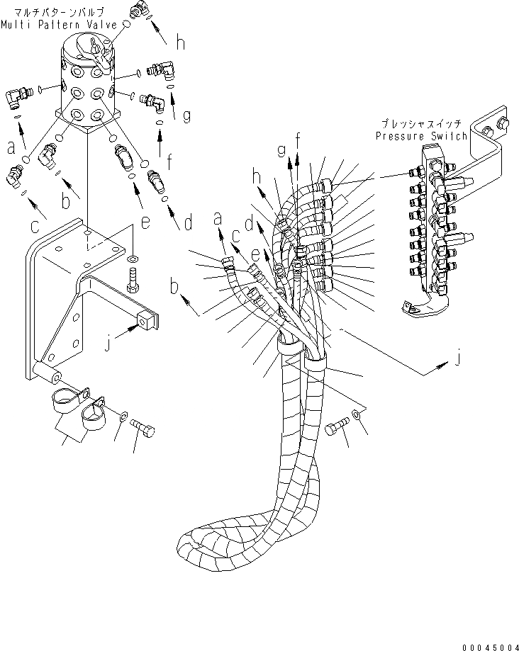 Схема запчастей Komatsu PC350LC-7E0 - MULTI PATTERN КЛАПАН (ШЛАНГИ И КРЕПЛЕНИЕ) ( WAY) (С НАВЕСН.ОБОРУД. ЛИНИЯ) ГИДРАВЛИКА