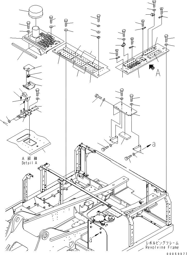 Схема запчастей Komatsu PC350LC-7E0 - КРЫШКА(ВЕРХН.) (КАБИНА) (С ПРЕФИЛЬТР)(№-) ЧАСТИ КОРПУСА