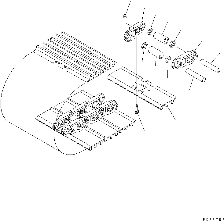Схема запчастей Komatsu PC350LC-7E0 - ГУСЕНИЦЫ (ТРОЙНОЙ ГРУНТОЗАЦЕП. С БОЛЬШ. ОТВЕРСТИЕ) (8MM ШИР.) ХОДОВАЯ