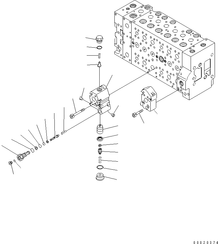 Схема запчастей Komatsu PC350LC-7E0 - ОСНОВН. КЛАПАН (/) ОСНОВН. КОМПОНЕНТЫ И РЕМКОМПЛЕКТЫ