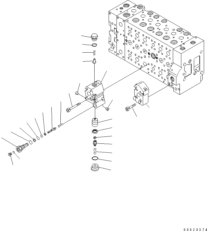 Схема запчастей Komatsu PC350LC-7-BA - ОСНОВН. КЛАПАН (-АКТУАТОР) (/) ОСНОВН. КОМПОНЕНТЫ И РЕМКОМПЛЕКТЫ