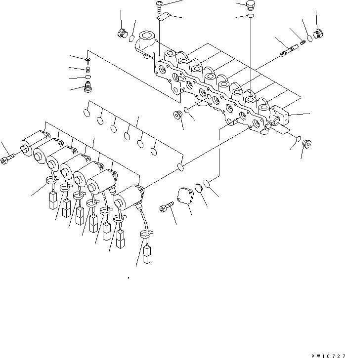 Схема запчастей Komatsu PC350LC-7-BA - СОЛЕНОИДНЫЙ КЛАПАН(№-) ОСНОВН. КОМПОНЕНТЫ И РЕМКОМПЛЕКТЫ