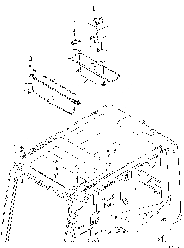 Схема запчастей Komatsu PC350LC-8 - КОЗЫРЕК ОТ СОЛНЦА.(№-) КАБИНА ОПЕРАТОРА И СИСТЕМА УПРАВЛЕНИЯ
