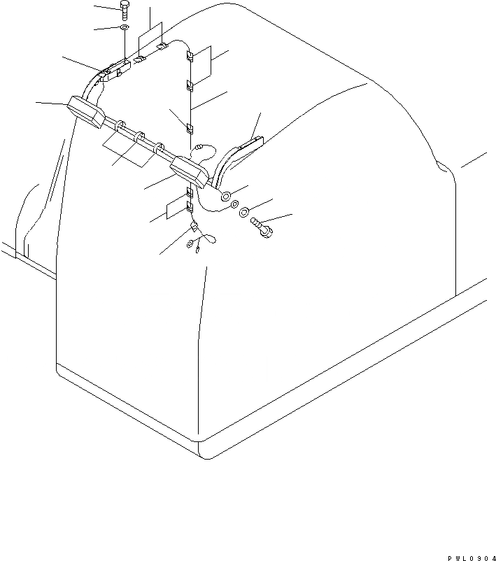 Схема запчастей Komatsu PC350LC-6 - ДОПОЛН. РАБОЧ. ОСВЕЩЕНИЕ ЭЛЕКТРИКА