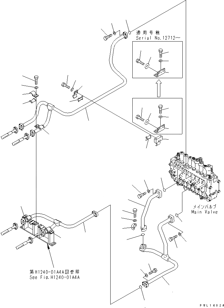 Схема запчастей Komatsu PC350LC-6 - ГИДРОЛИНИЯ СТРЕЛЫ (КЛАПАН СТРЕЛЫ) (С ПРЕДОТВРАЩ. СМЕЩЕНИЯ)(№8-) ГИДРАВЛИКА
