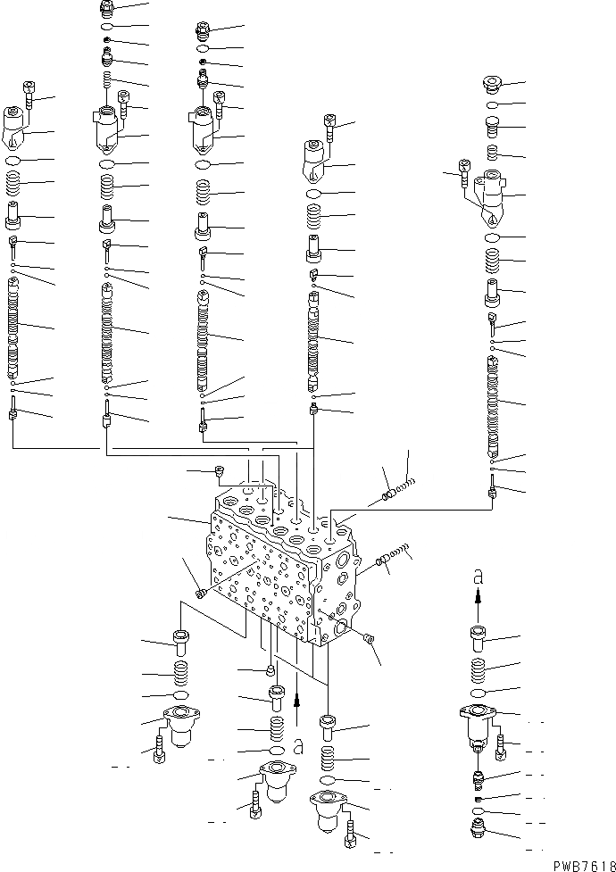 Схема запчастей Komatsu PC350LC-6 - ОСНОВН. КЛАПАН (-АКТУАТОР) (/7)(№-) ОСНОВН. КОМПОНЕНТЫ И РЕМКОМПЛЕКТЫ