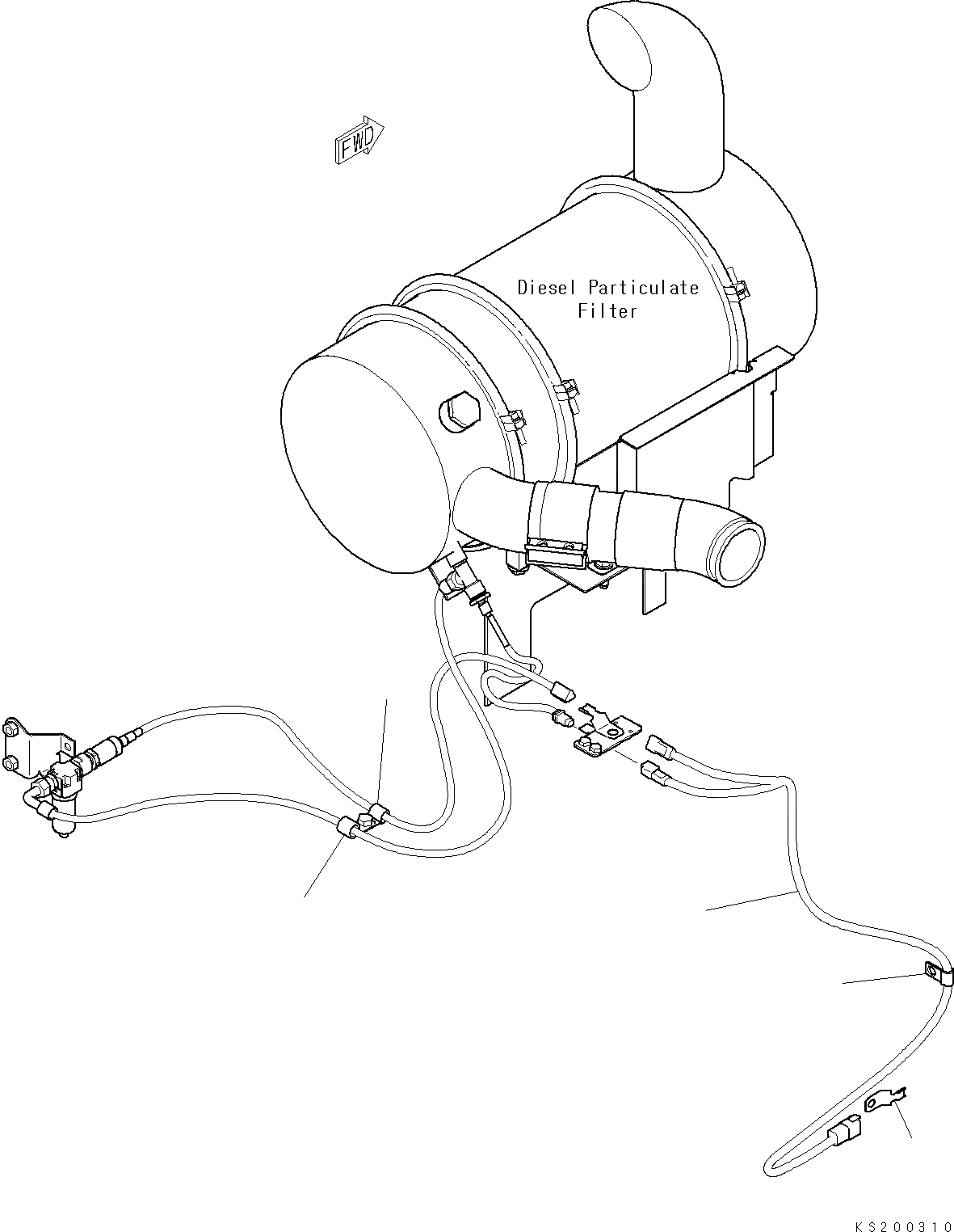 Схема запчастей Komatsu PC350NLC-8 - ЭЛЕКТРИКА (ДЛЯ DPF) E ЭЛЕКТРИКА