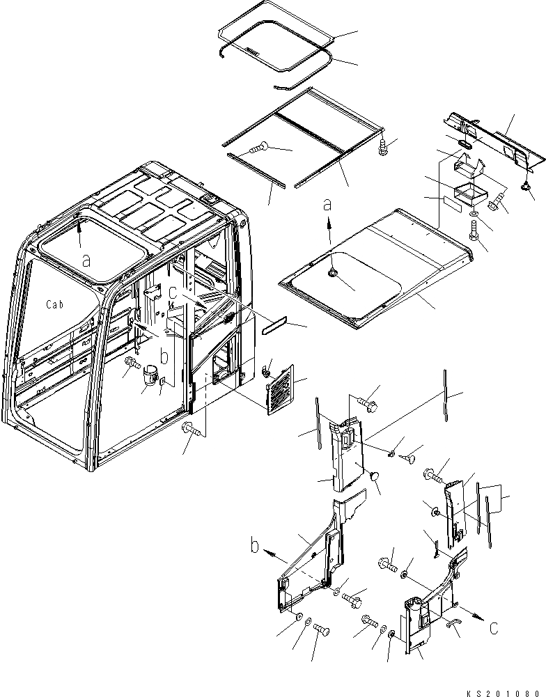 Схема запчастей Komatsu PC350NLC-8 - OPERATORґS КАБИНА (КРЫША КРЫШКАAND ВПУСК ВОЗДУХА) (№K-) K OPERATORґS ОБСТАНОВКА И СИСТЕМА УПРАВЛЕНИЯ