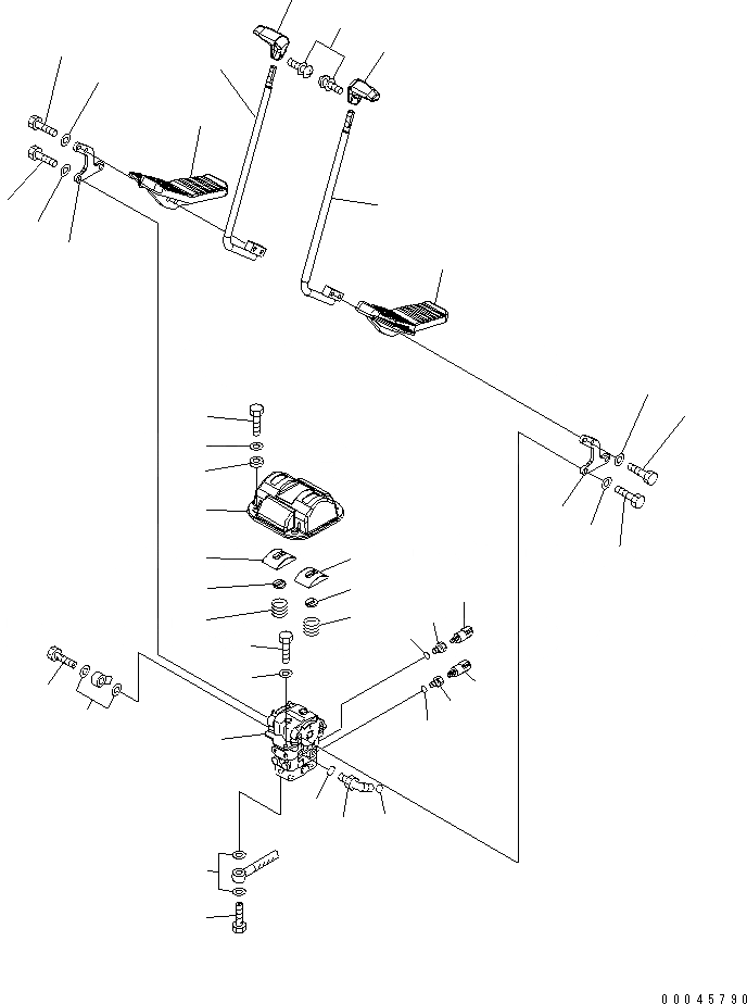 Схема запчастей Komatsu PC350NLC-8 - OPERATORґS КАБИНА (ПОЛ) (КОНТРОЛЬ ХОДА) K OPERATORґS ОБСТАНОВКА И СИСТЕМА УПРАВЛЕНИЯ