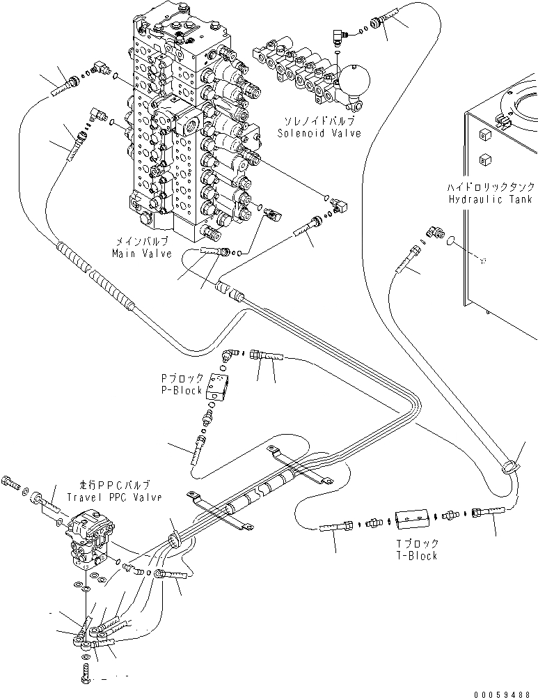 Схема запчастей Komatsu PC350NLC-8 - OPERATORґS КАБИНА (ПОЛ) (P.P.C. ТРУБЫ ДЛЯ ХОД КЛАПАН) K OPERATORґS ОБСТАНОВКА И СИСТЕМА УПРАВЛЕНИЯ