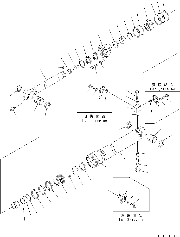 Схема запчастей Komatsu PC350NLC-8 - ЦИЛИНДР РУКОЯТИ(КЛАПАН ПЕРЕГРУЗКИ) (№K-) Y ОСНОВН. КОМПОНЕНТЫ И РЕМКОМПЛЕКТЫ