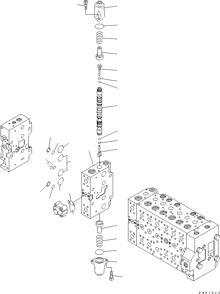 Схема запчастей Komatsu PC350NLC-8 - ОСНОВН. КЛАПАН (-АКТУАТОР) (/) Y ОСНОВН. КОМПОНЕНТЫ И РЕМКОМПЛЕКТЫ