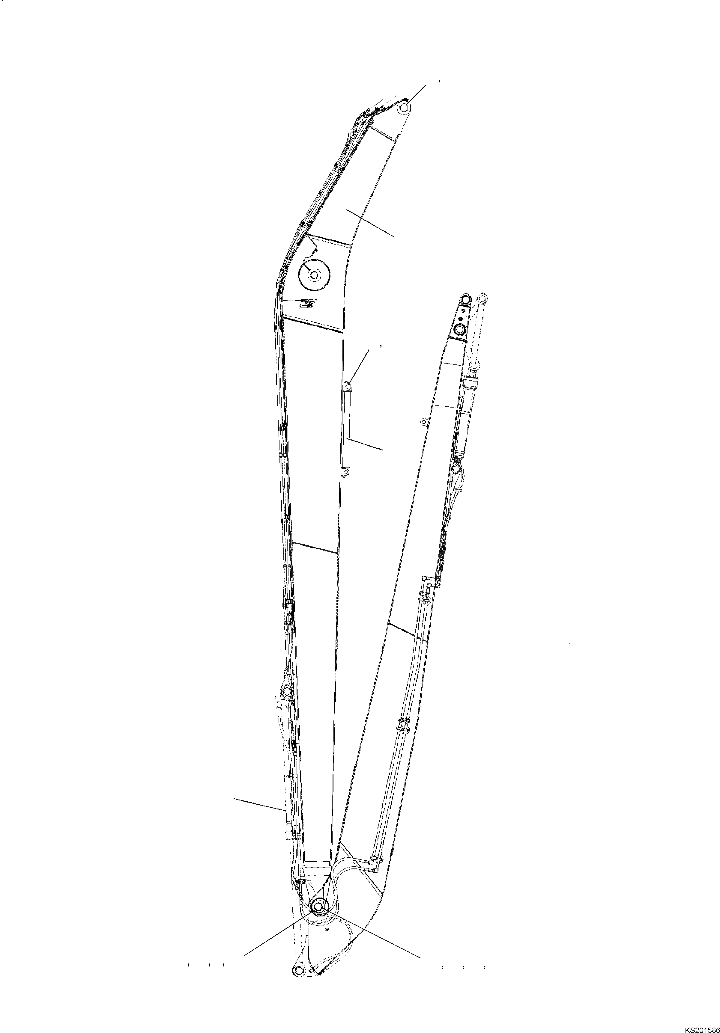 Схема запчастей Komatsu PC350LC-8 SUPER LONG FRONT - СТРЕЛА 