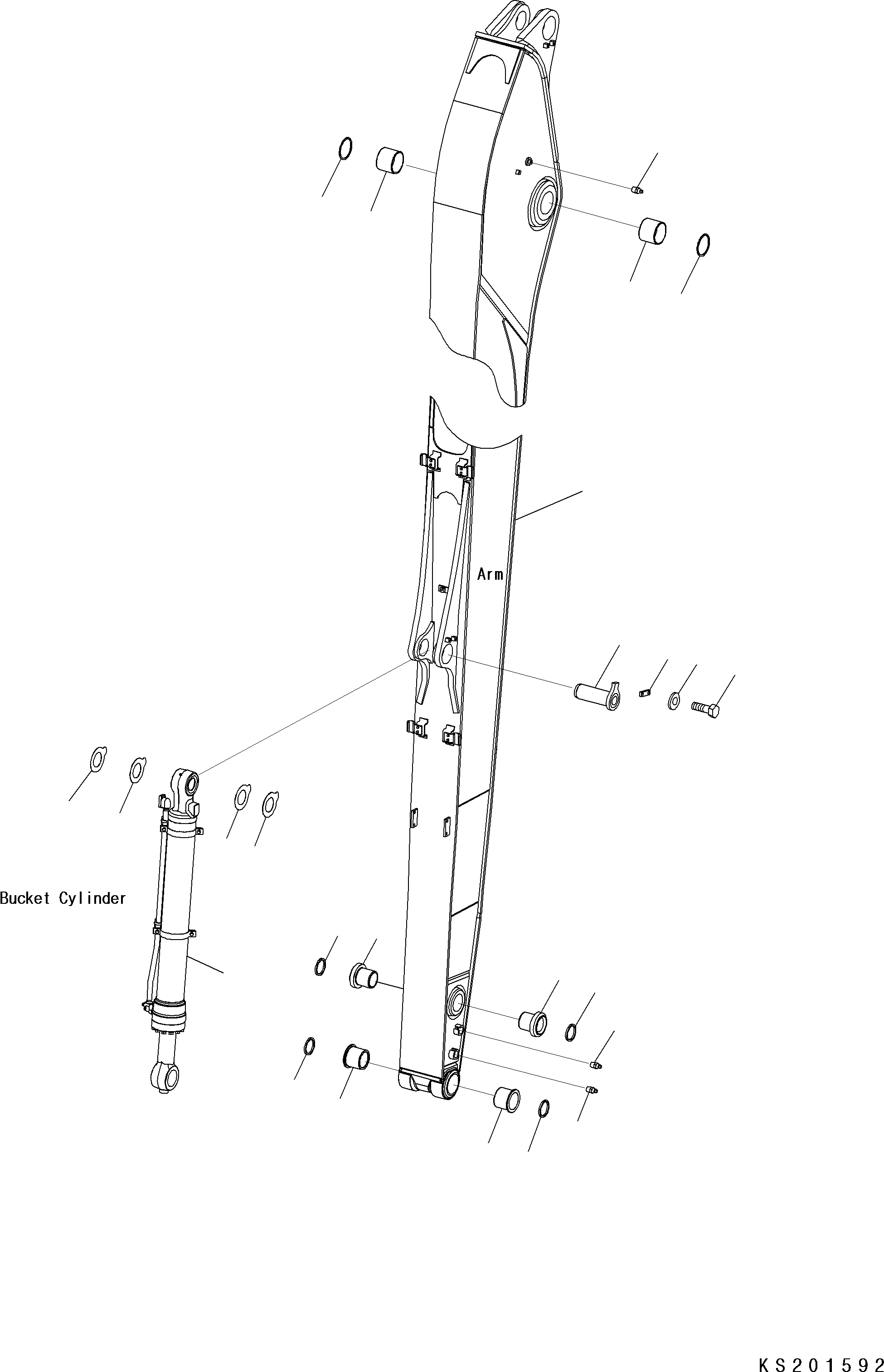 Схема запчастей Komatsu PC350LC-8 SUPER LONG FRONT - РУКОЯТЬ 