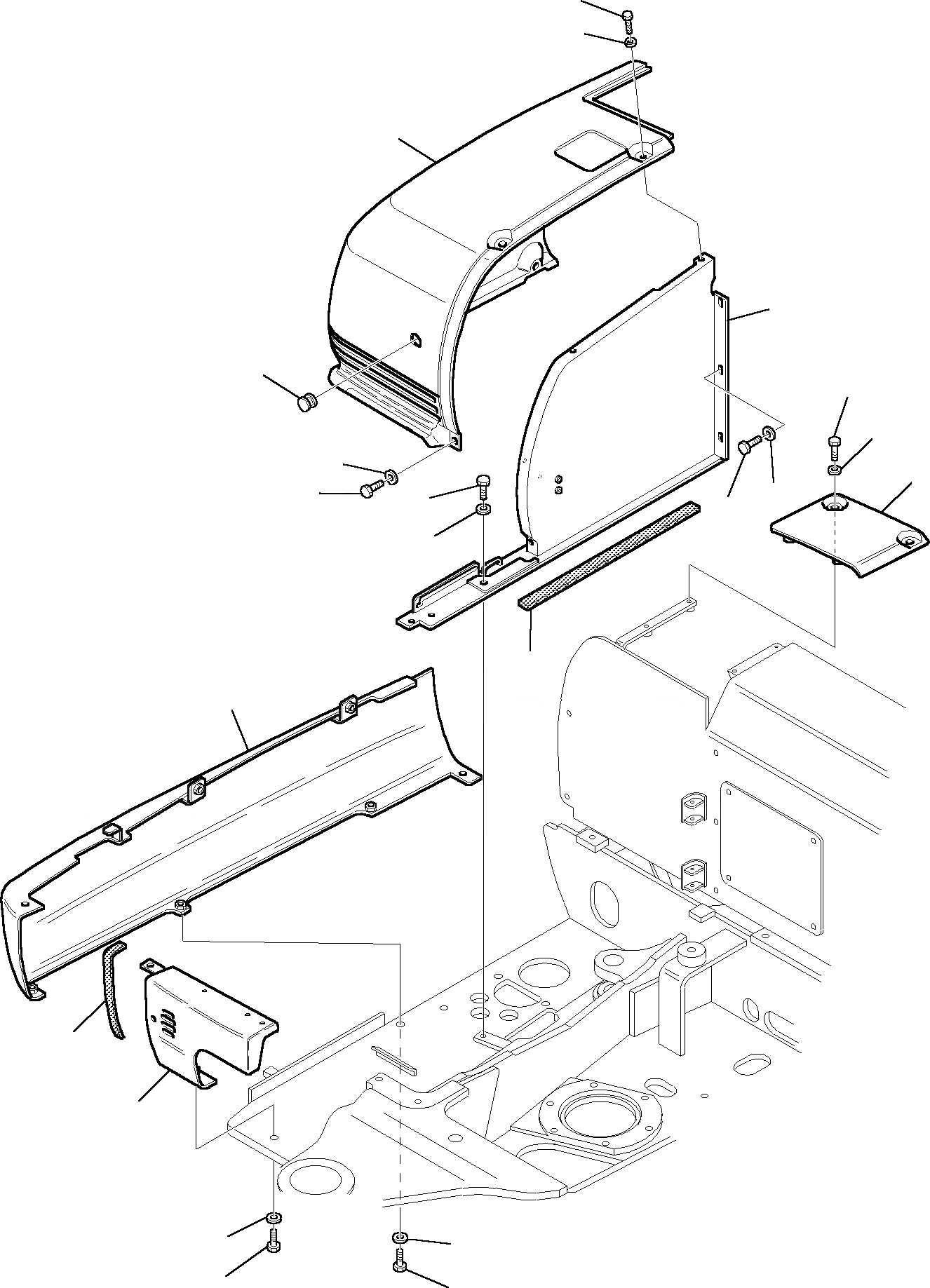 Схема запчастей Komatsu PC35R-8 DELUXE - ПРАВ. COVER ЧАСТИ КОРПУСА И КАБИНА