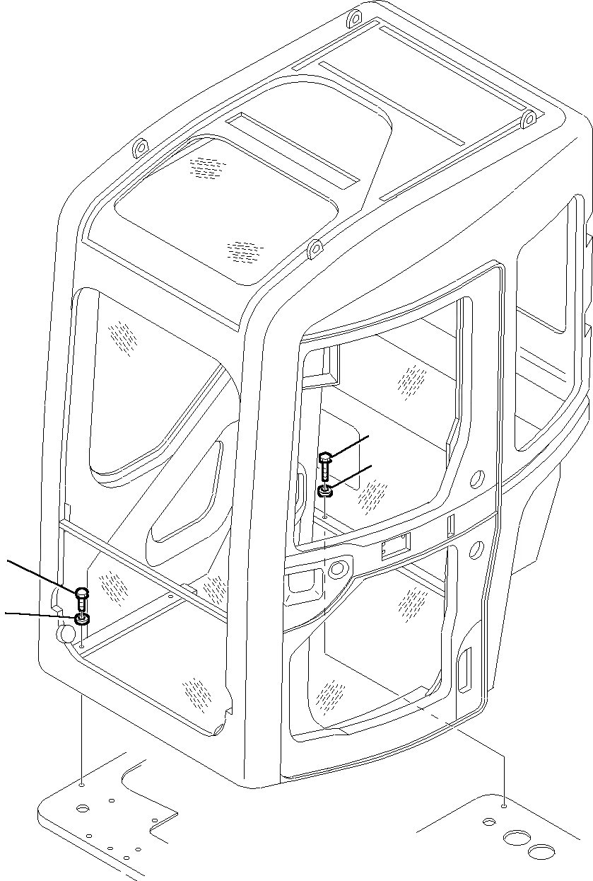 Схема запчастей Komatsu PC35R-8 DELUXE - КАБИНА (ЭЛЕМЕНТЫ КРЕПЛЕНИЯ) ЧАСТИ КОРПУСА И КАБИНА