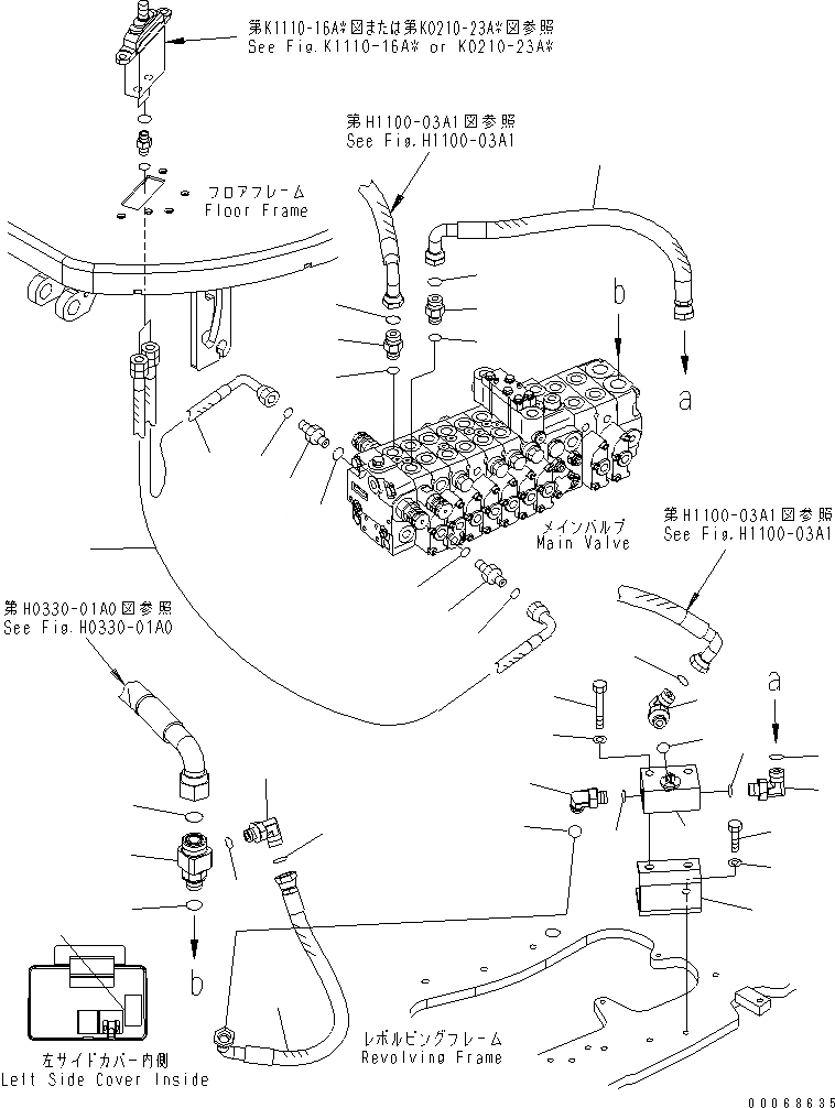 Схема запчастей Komatsu PC35MR-3 - ОСНОВН. КЛАПАН (НАВЕСНОЕ ОБОРУД-Е) ГИДРАВЛИКА