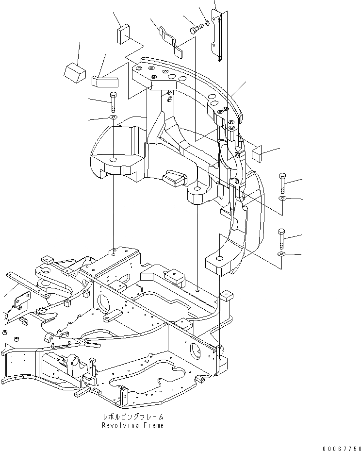 Схема запчастей Komatsu PC35MR-3 - ПРОТИВОВЕС¤ 8KG ЧАСТИ КОРПУСА