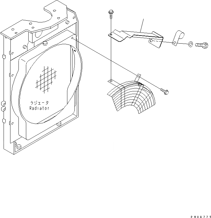 Схема запчастей Komatsu PC35MR-1 - ЗАЩИТА ВЕНТИЛЯТОРА (ДЛЯ ХОЛОДН. МЕСТН. B СПЕЦ-Я.) СИСТЕМА ОХЛАЖДЕНИЯ