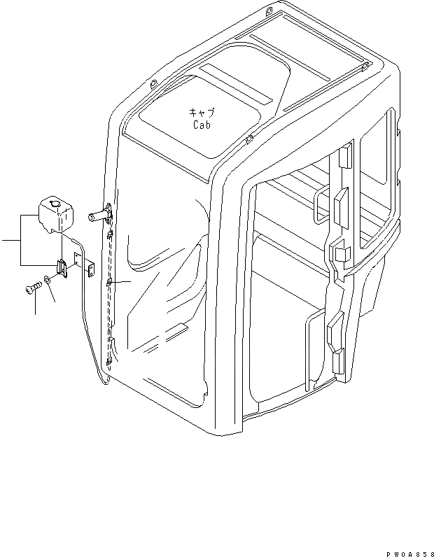 Схема запчастей Komatsu PC35MR-1 - ОМЫВАТЕЛЬ СТЕКЛА КАБИНА ОПЕРАТОРА И СИСТЕМА УПРАВЛЕНИЯ