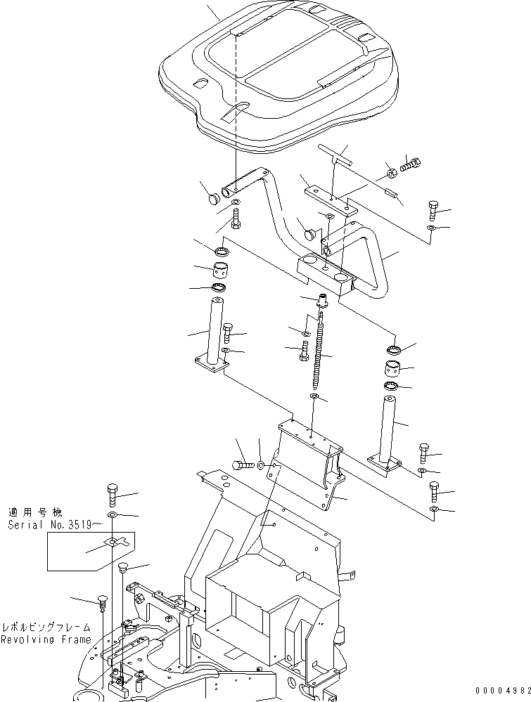 Схема запчастей Komatsu PC35MR-1 - SLIDE НАВЕС (ДЛЯ GEOМАЧТАER)(№9-) КАБИНА ОПЕРАТОРА И СИСТЕМА УПРАВЛЕНИЯ