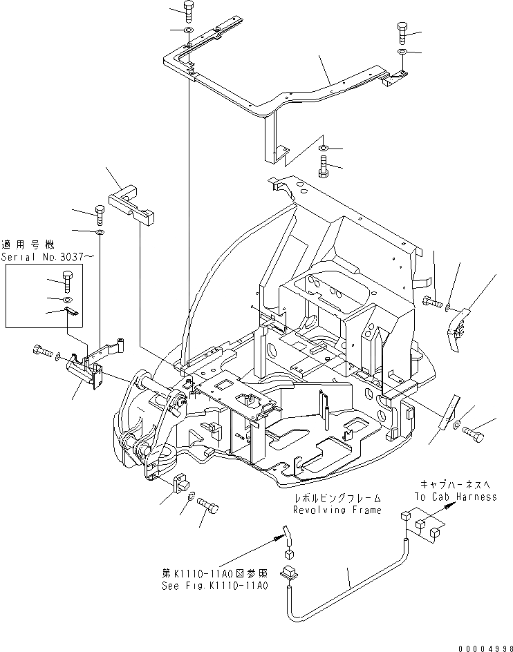 Схема запчастей Komatsu PC35MR-1 - ПОКРЫТИЕ ПОЛА (КАБИНА КОРПУС КРЕПЛЕНИЯ) (-ATT) КАБИНА ОПЕРАТОРА И СИСТЕМА УПРАВЛЕНИЯ