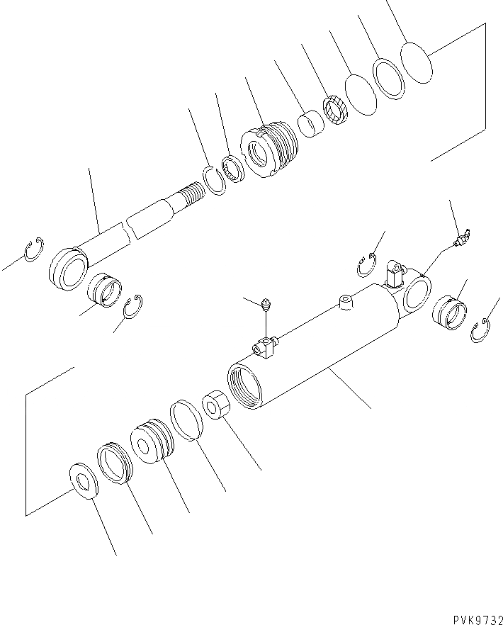 Схема запчастей Komatsu PC35MR-1 - ЦИЛИНДР НАКЛОНА (ВНУТР. ЧАСТИ) ОСНОВН. КОМПОНЕНТЫ И РЕМКОМПЛЕКТЫ
