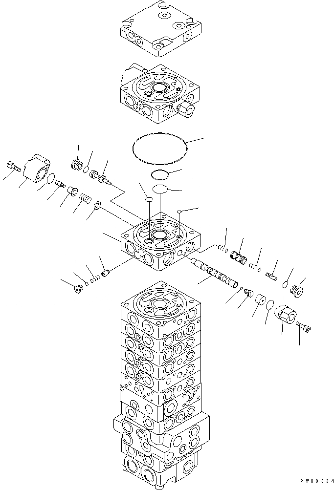 Схема запчастей Komatsu PC35MR-1 - ОСНОВН. КЛАПАН (-КЛАПАН) (8/) ОСНОВН. КОМПОНЕНТЫ И РЕМКОМПЛЕКТЫ