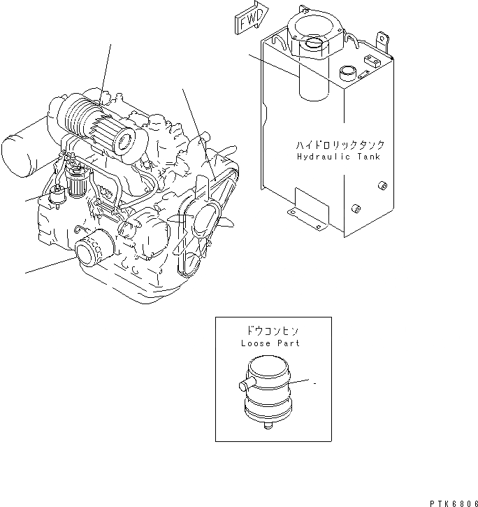 Схема запчастей Komatsu PC35MR-1 - ЭЛЕМЕНТ И V-РЕМЕНЬ ЧАСТИ BOOK