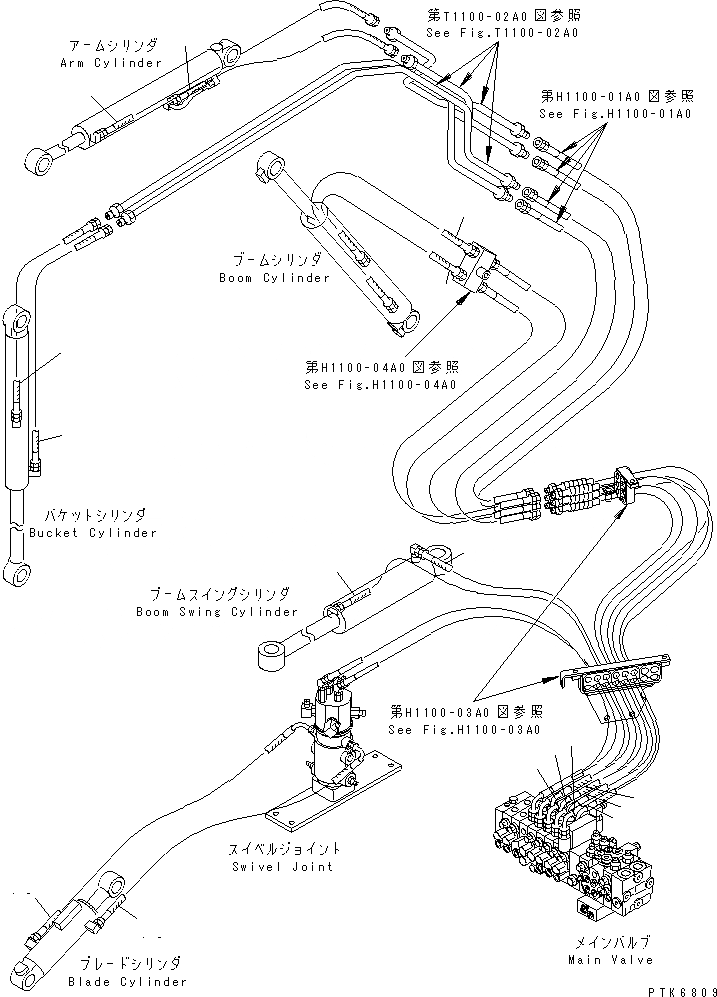 Схема запчастей Komatsu PC35MR-1 - ШЛАНГИ РАБОЧ. ОБОРУД-Я ЧАСТИ BOOK