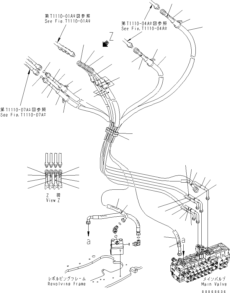 Схема запчастей Komatsu PC35MR-3 - ЛИНИЯ АКТУАТОРА (СТРЕЛА¤ РУКОЯТЬ И КОВШ) ( НАВЕСН. ОБОРУД) ГИДРАВЛИКА