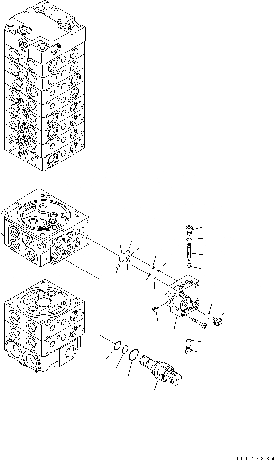 Схема запчастей Komatsu PC35MR-2 - ОСНОВН. КЛАПАН (-КЛАПАН) (/) (ДЛЯ СЕВ. АМЕРИКИ) ОСНОВН. КОМПОНЕНТЫ И РЕМКОМПЛЕКТЫ