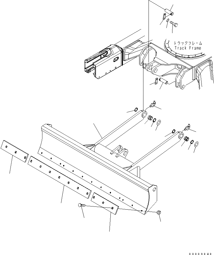 Схема запчастей Komatsu PC35MR-2-A - ОТВАЛ (РЕЖУЩ. КРОМКА НА БОЛТАХ ТИП) РАБОЧЕЕ ОБОРУДОВАНИЕ