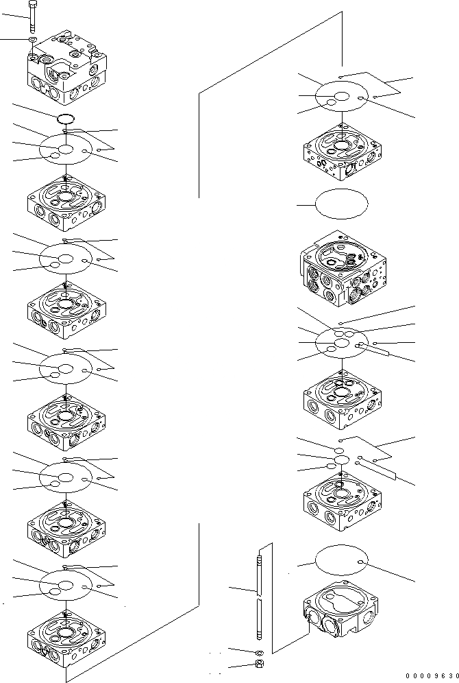 Схема запчастей Komatsu PC35MR-2-A - ОСНОВН. КЛАПАН (9-КЛАПАН) (/) ОСНОВН. КОМПОНЕНТЫ И РЕМКОМПЛЕКТЫ