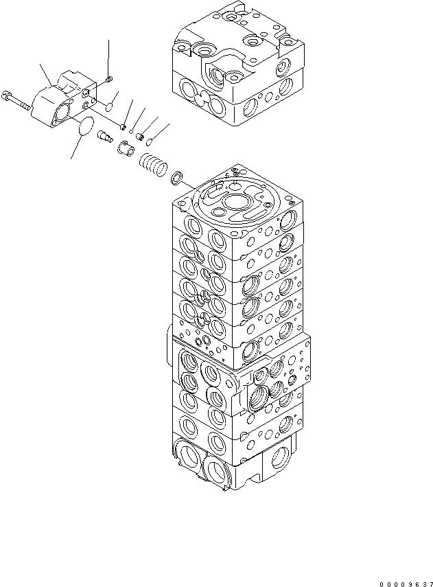 Схема запчастей Komatsu PC35MR-2-A - ОСНОВН. КЛАПАН (9-КЛАПАН) (9/) ОСНОВН. КОМПОНЕНТЫ И РЕМКОМПЛЕКТЫ
