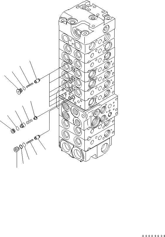 Схема запчастей Komatsu PC35MR-2-A - ОСНОВН. КЛАПАН (9-КЛАПАН) (/) ОСНОВН. КОМПОНЕНТЫ И РЕМКОМПЛЕКТЫ
