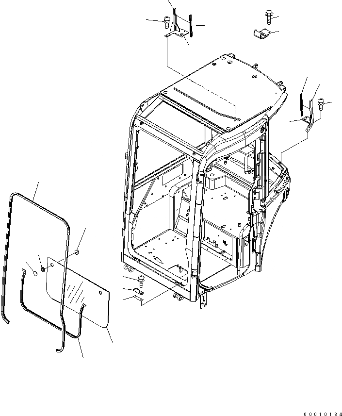 Схема запчастей Komatsu PC35MR-2 - КАБИНА (/8) (ПЕРЕДН. НИЖН. СТЕКЛА)(№-98) КАБИНА ОПЕРАТОРА И СИСТЕМА УПРАВЛЕНИЯ