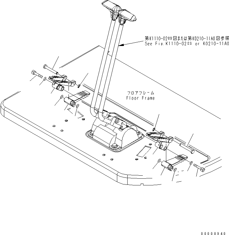Схема запчастей Komatsu PC35MR-2 - ПЕДАЛЬ ХОДА КАБИНА ОПЕРАТОРА И СИСТЕМА УПРАВЛЕНИЯ