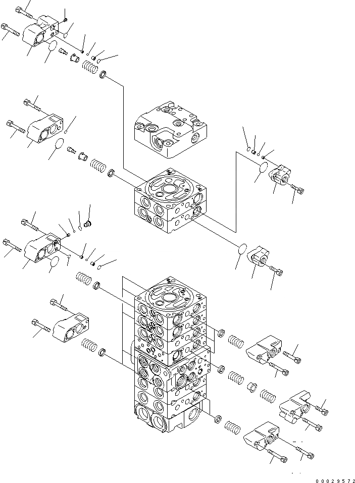 Схема запчастей Komatsu PC35MR-2 - ОСНОВН. КЛАПАН (8-КЛАПАН) (/) ОСНОВН. КОМПОНЕНТЫ И РЕМКОМПЛЕКТЫ