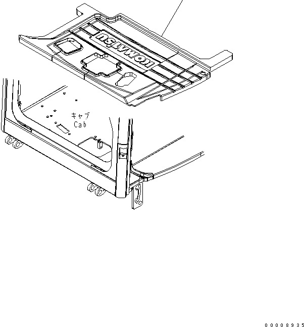 Схема запчастей Komatsu PC35MR-2-B - ПОКРЫТИЕ ПОЛА(КАБИНА) ( НАВЕСН.ОБОРУД) КАБИНА ОПЕРАТОРА И СИСТЕМА УПРАВЛЕНИЯ