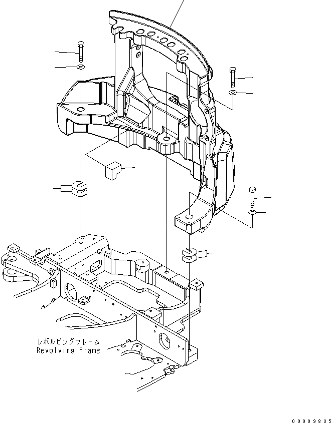 Схема запчастей Komatsu PC35MR-2-B - ПРОТИВОВЕС ЧАСТИ КОРПУСА