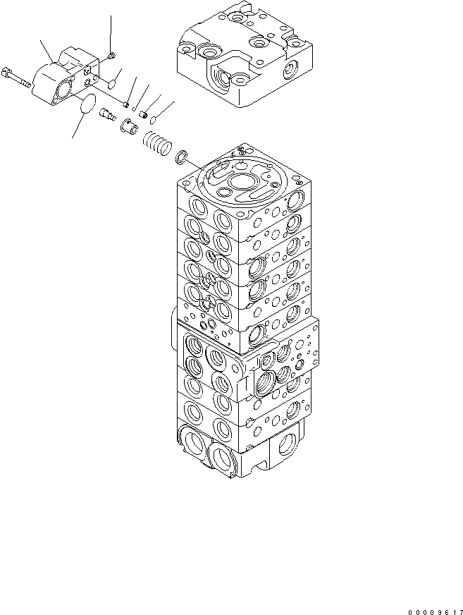Схема запчастей Komatsu PC35MR-2-B - ОСНОВН. КЛАПАН (8-КЛАПАН) (9/) ОСНОВН. КОМПОНЕНТЫ И РЕМКОМПЛЕКТЫ