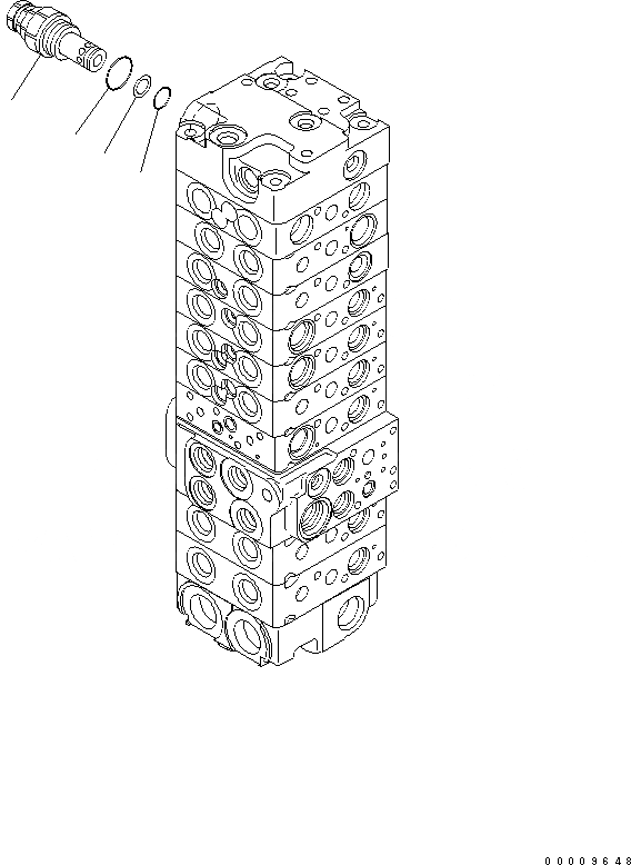 Схема запчастей Komatsu PC35MR-2-B - ОСНОВН. КЛАПАН (9-КЛАПАН) (/) ОСНОВН. КОМПОНЕНТЫ И РЕМКОМПЛЕКТЫ