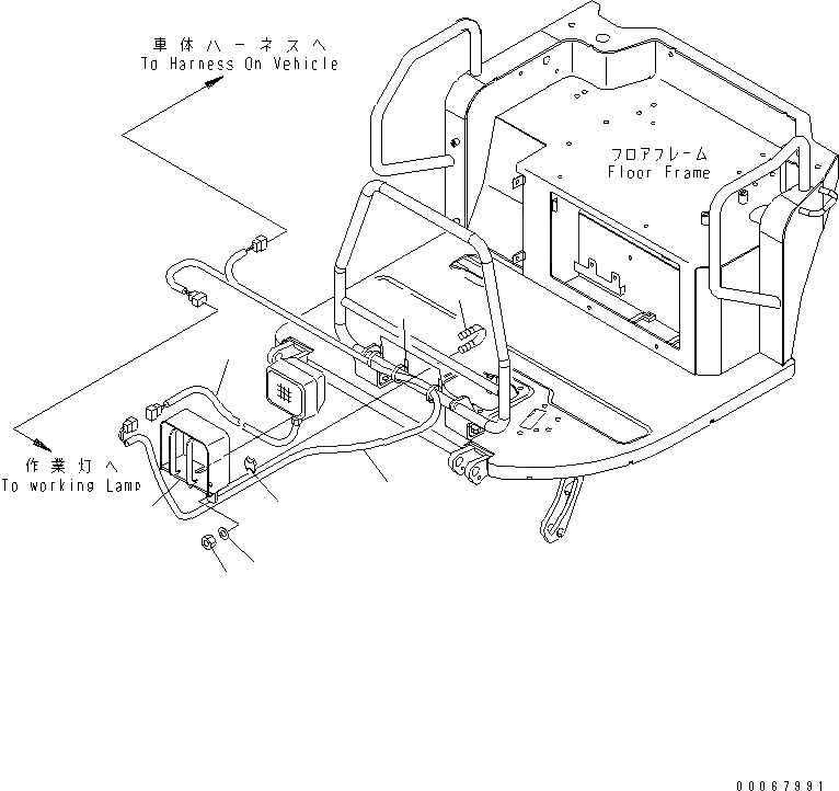 Схема запчастей Komatsu PC35MR-3 - ДОПОЛН. РАБОЧ. ОСВЕЩЕНИЕ (НАВЕС)(№-) ЭЛЕКТРИКА