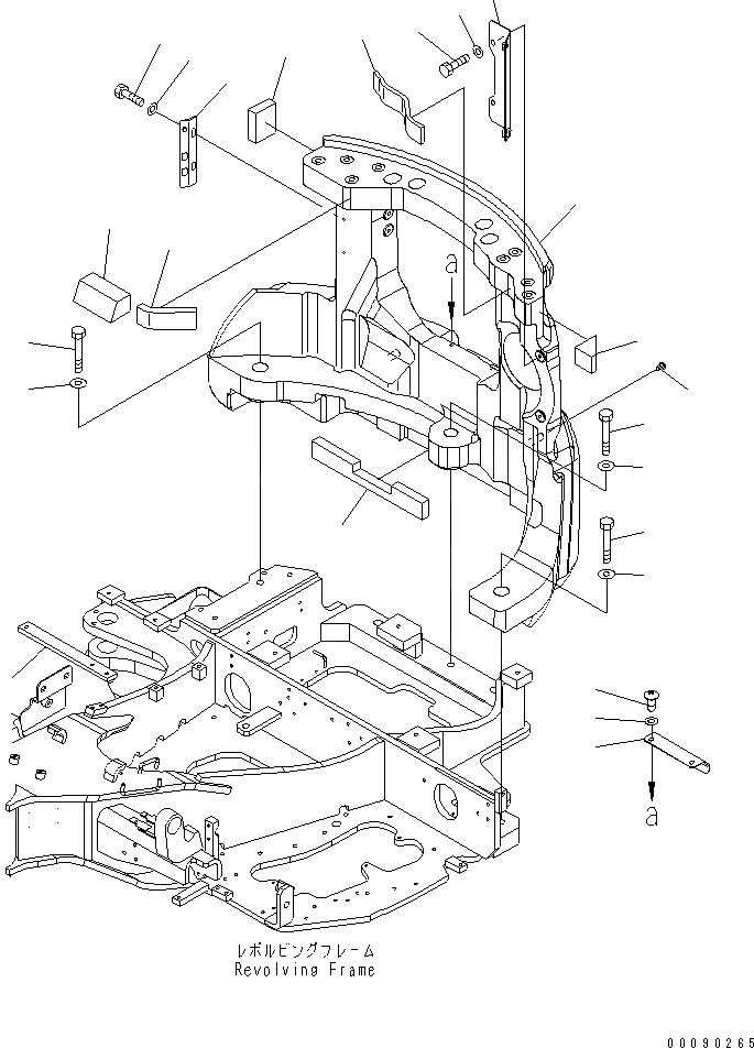 Схема запчастей Komatsu PC35MR-3 - ПРОТИВОВЕС¤ KG(№-) ЧАСТИ КОРПУСА